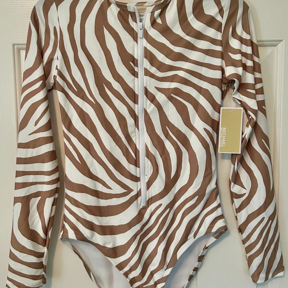 Michael Kors Zebra Safari Bathing Suit NWT